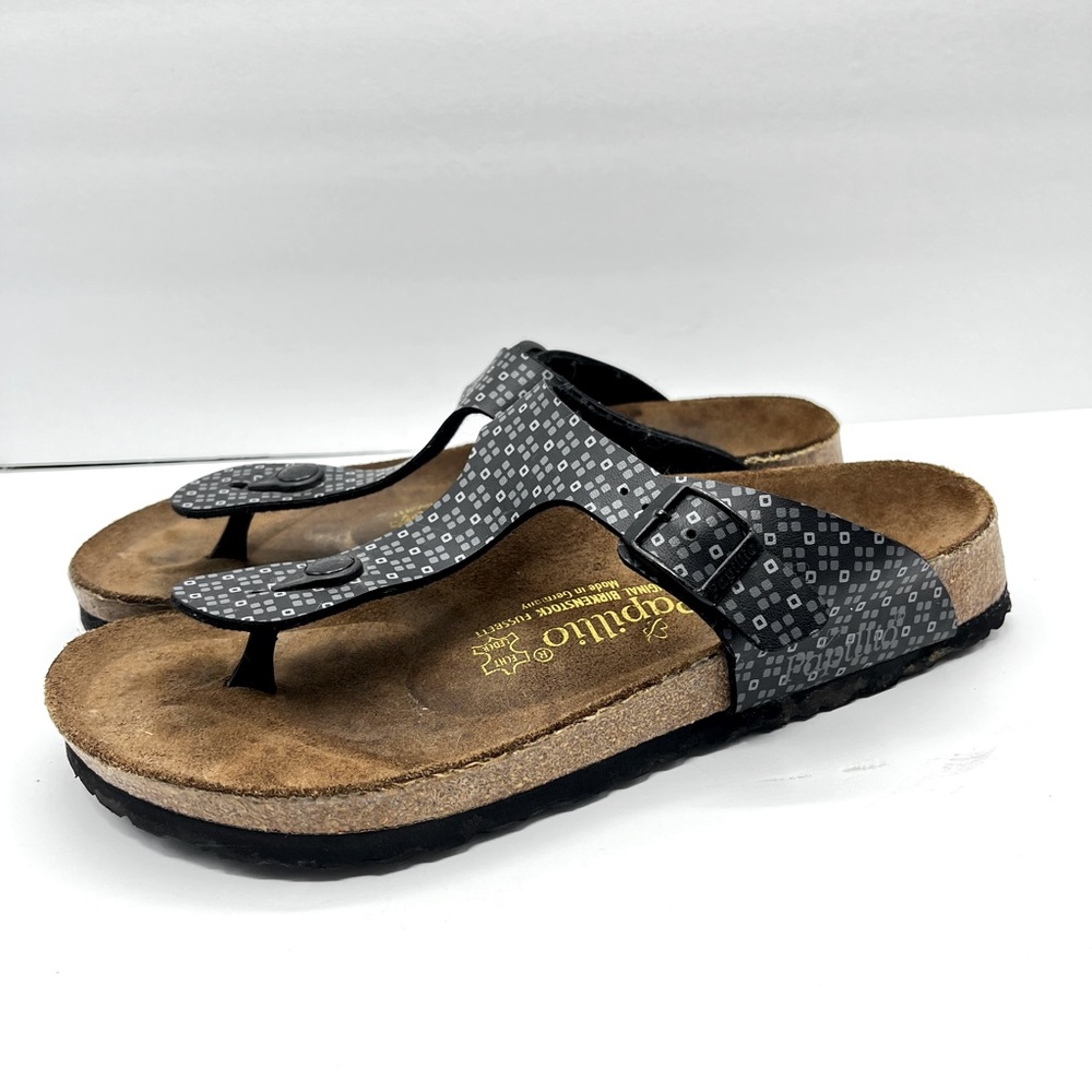 Papillo Birkenstock Women’s Size 9 Sandals Gray/Black Square Design Summ…